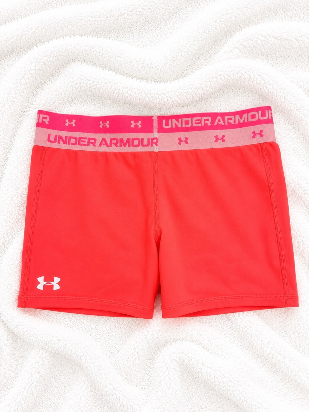 Under Armour Youth Medium Coral Athletic Compression Shorts | YMD